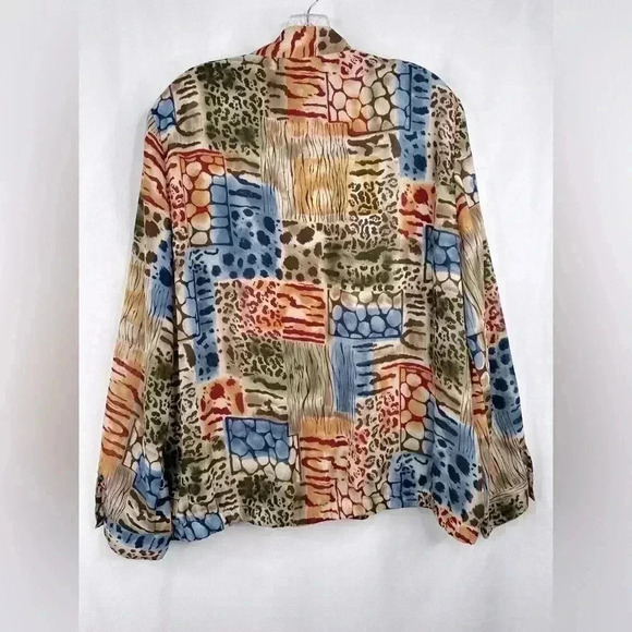 Alfred Dunner Women Zip-Up Lightweight Summer Jacket Artsy Bohemian Plus Size 16 - Picture 4 of 13